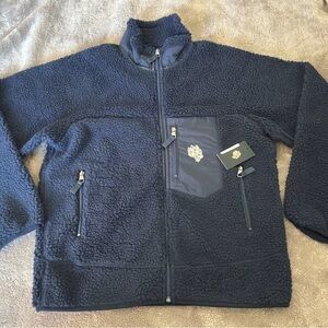Lands' End Navy Sherpa Zip Jacket